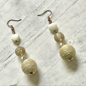3 tier tan drop earrings